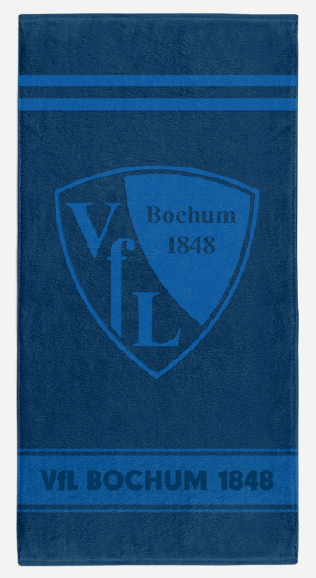 VfL Bochum Duschtuch Logo geprägt marine