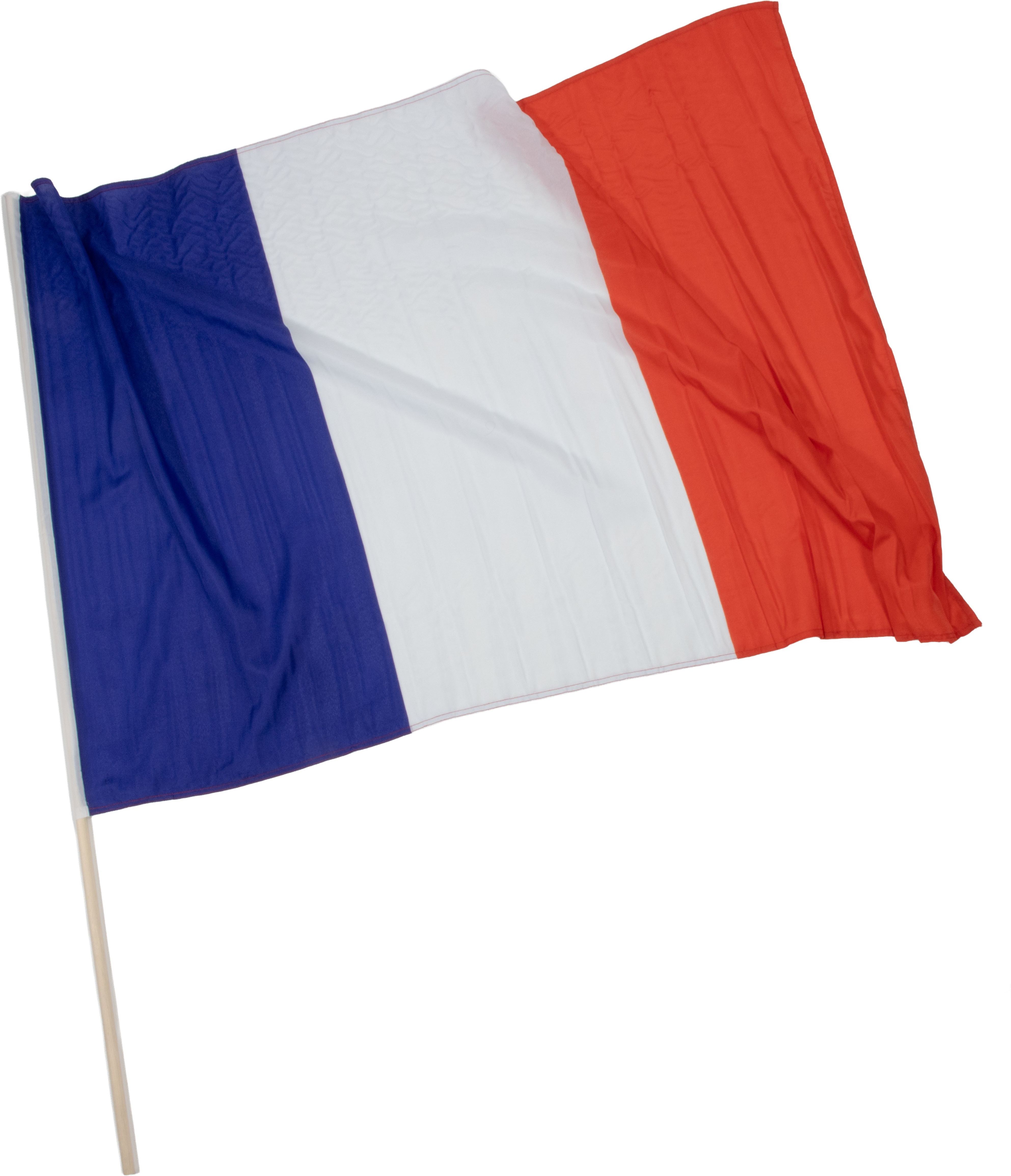 Frankreich-Fahne 80x120cm mit Holzstock