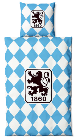 TSV 1860 München Bettwäsche Raute weiß/hellblau