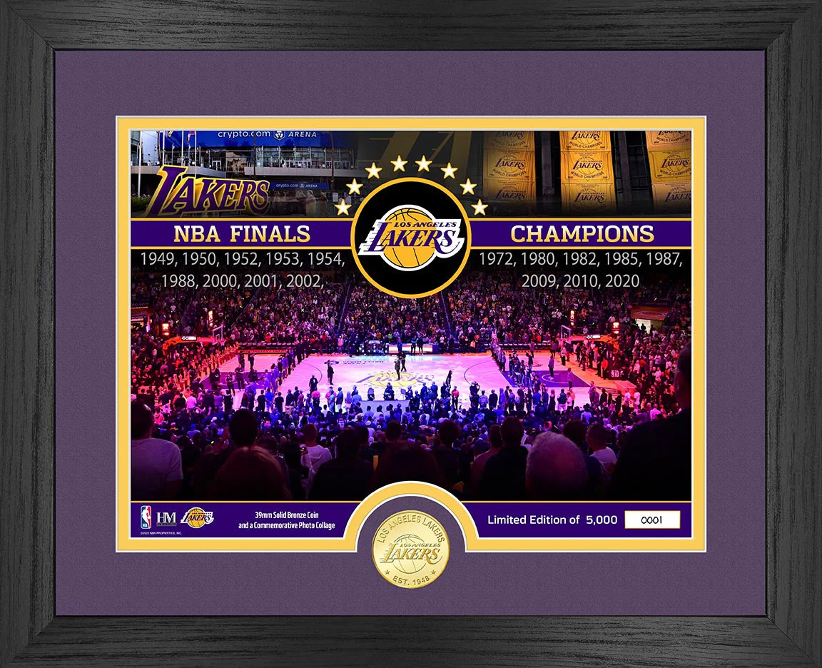 Los Angeles Lakers Bronze Coin Court Photo Mint