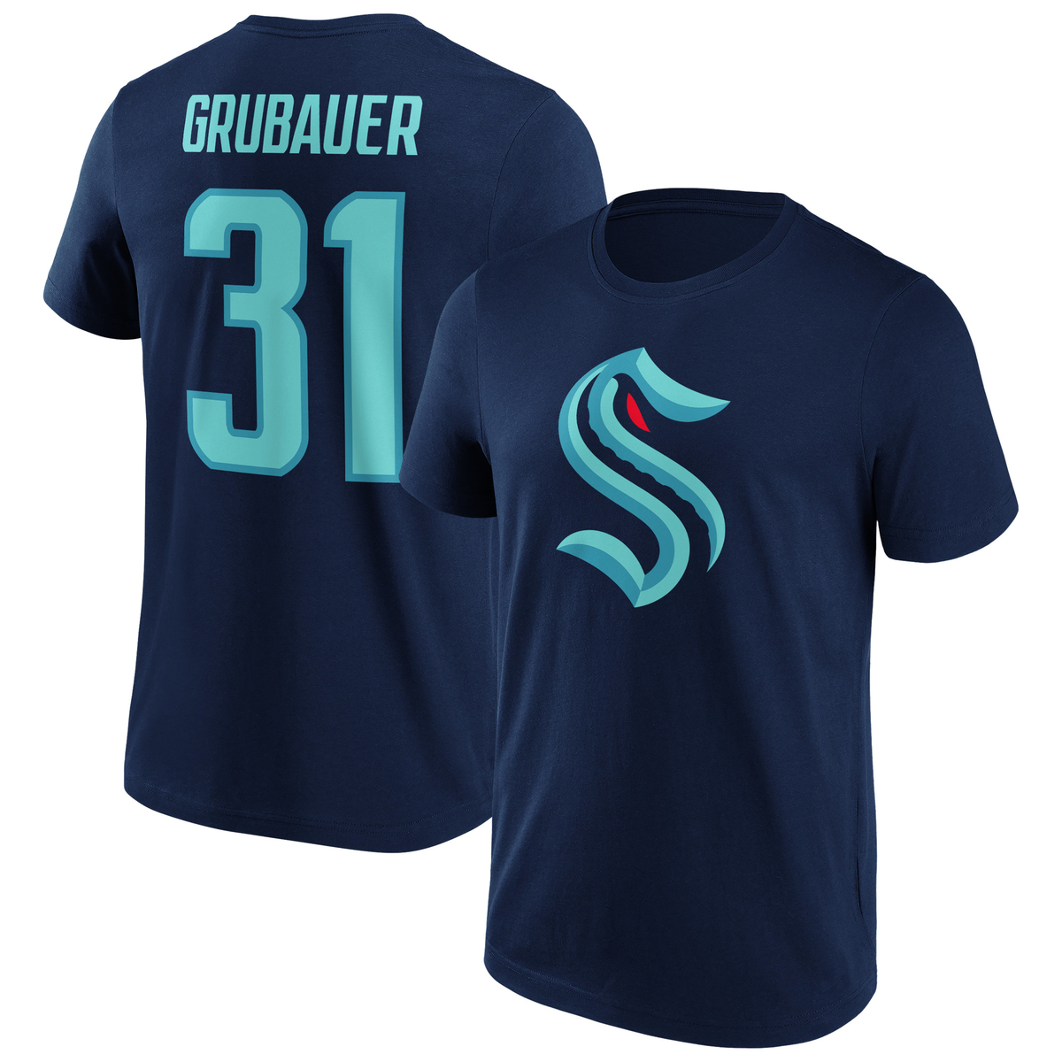 Seattle Kraken N&N Graphic T-Shirt Grubauer 31