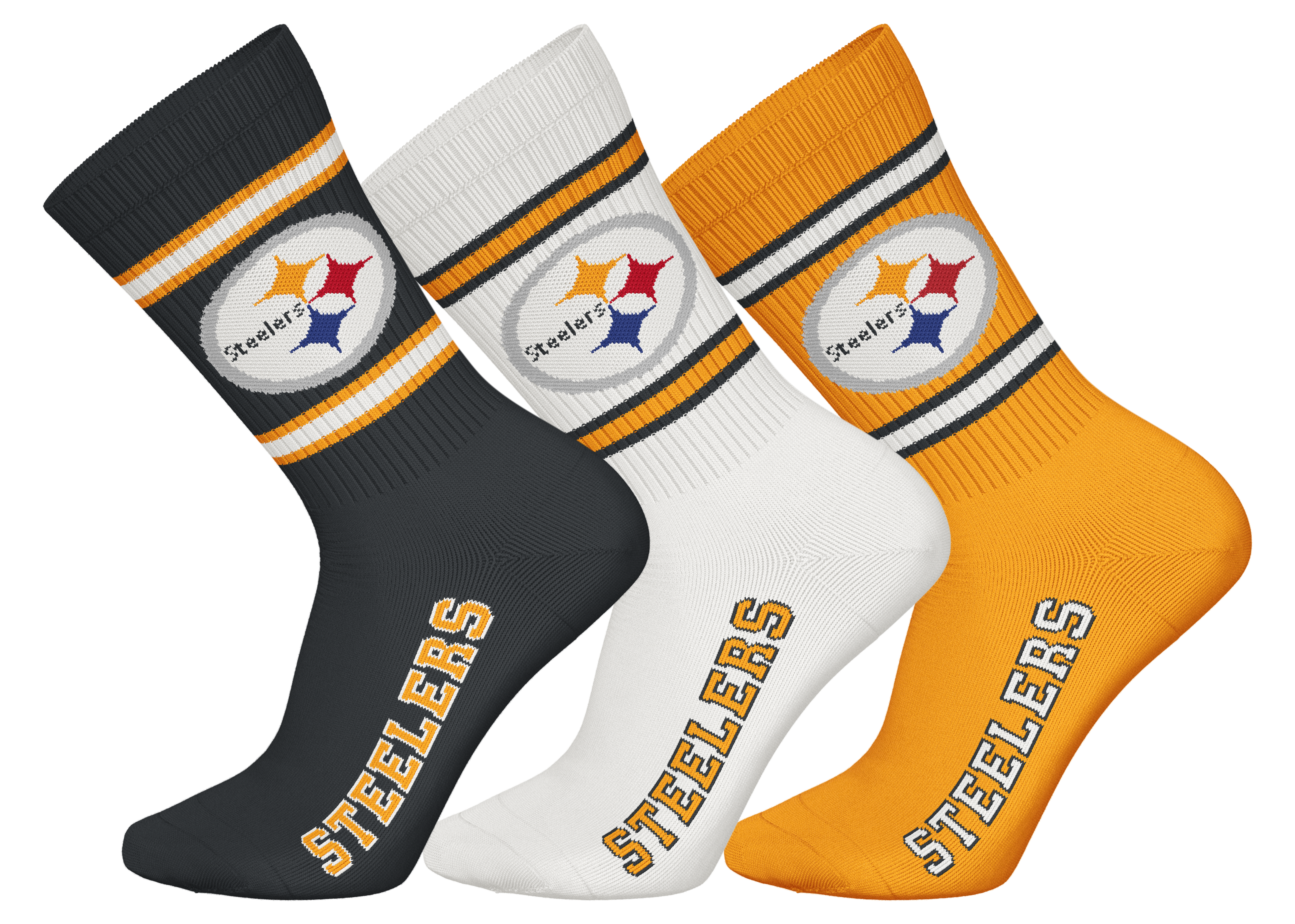 Pittsburgh Steelers 3pk Crew Socks
