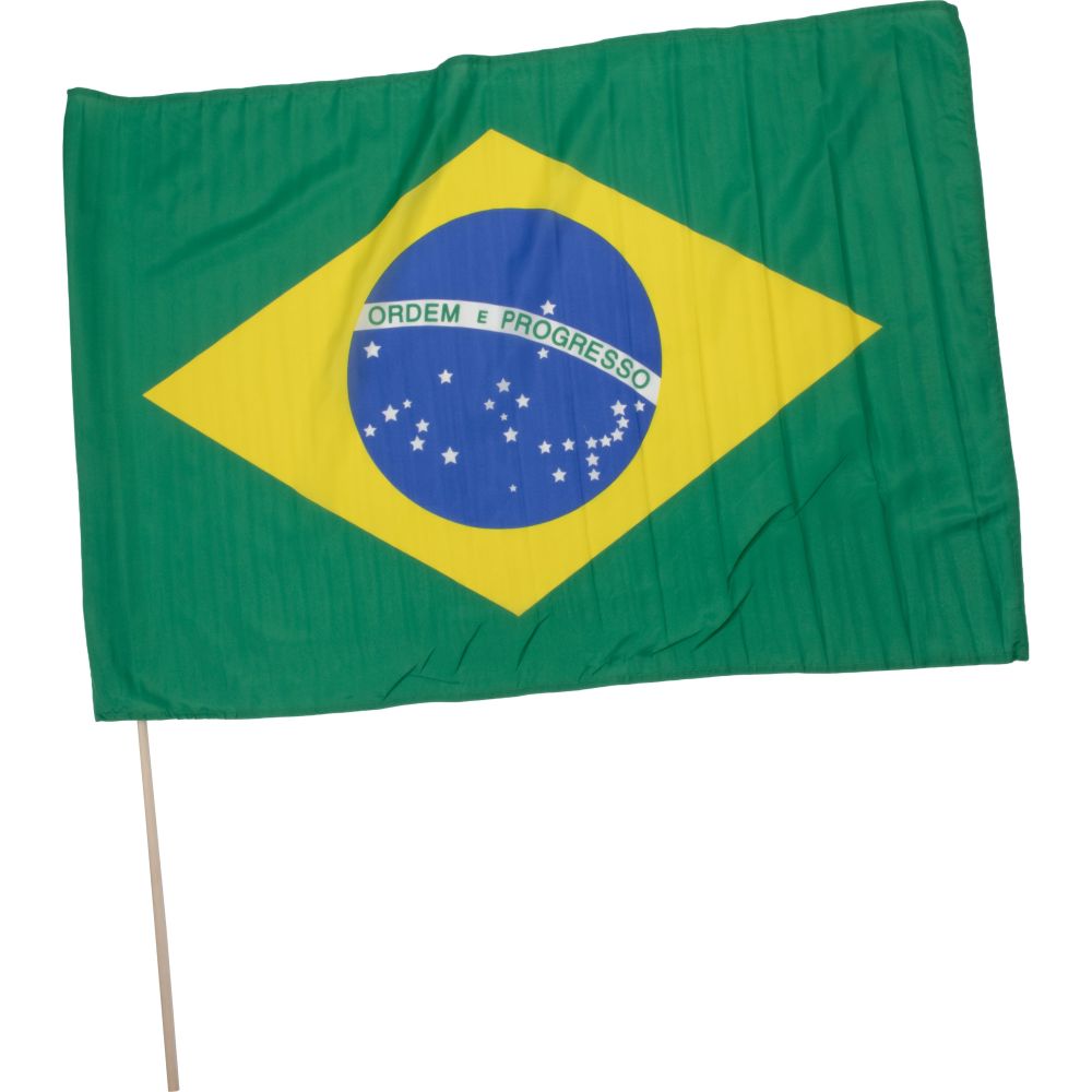 Brasilien-Fahne 80x120cm mit Holzstock