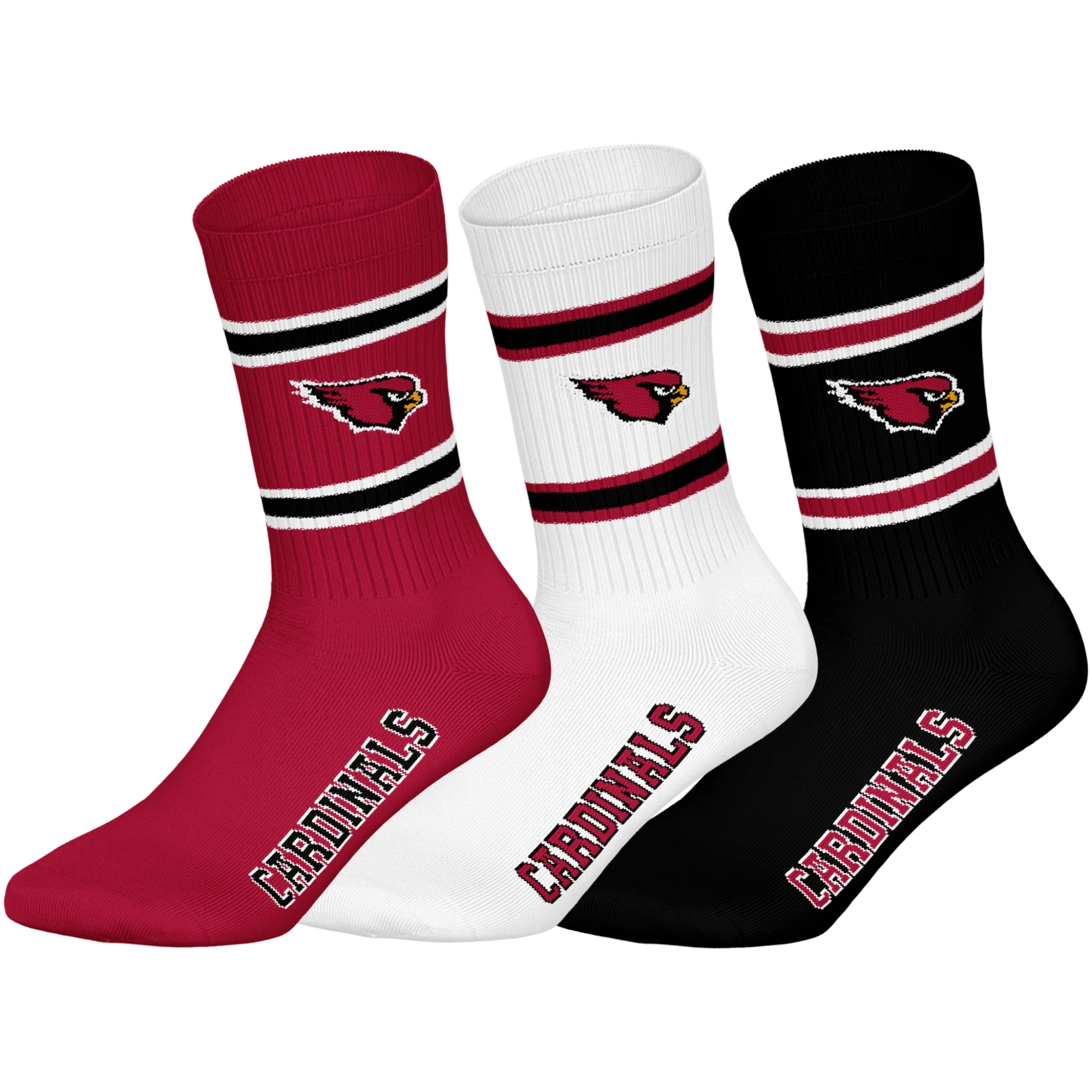 Arizona Cardinals 3pk Crew Socks
