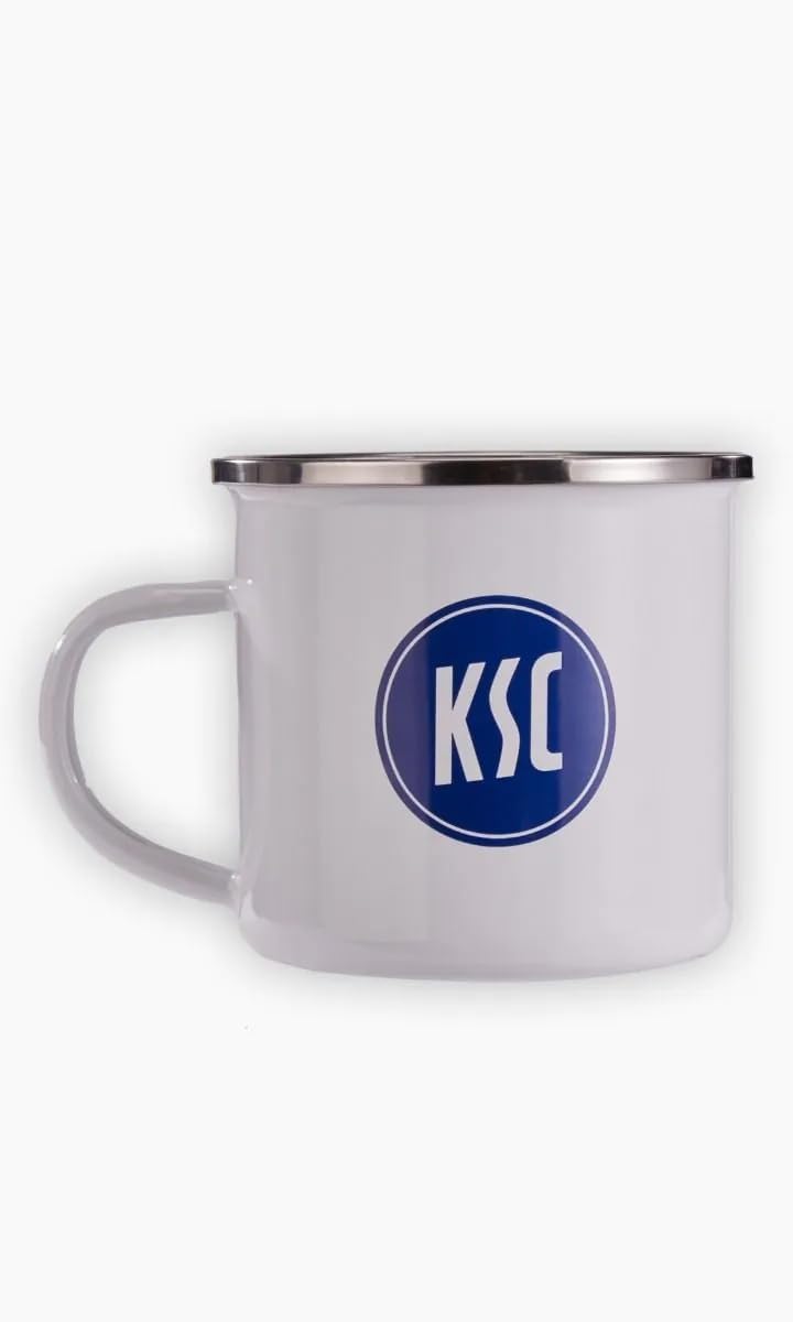 Karlsruher SC Tasse Logo Emaille weiß