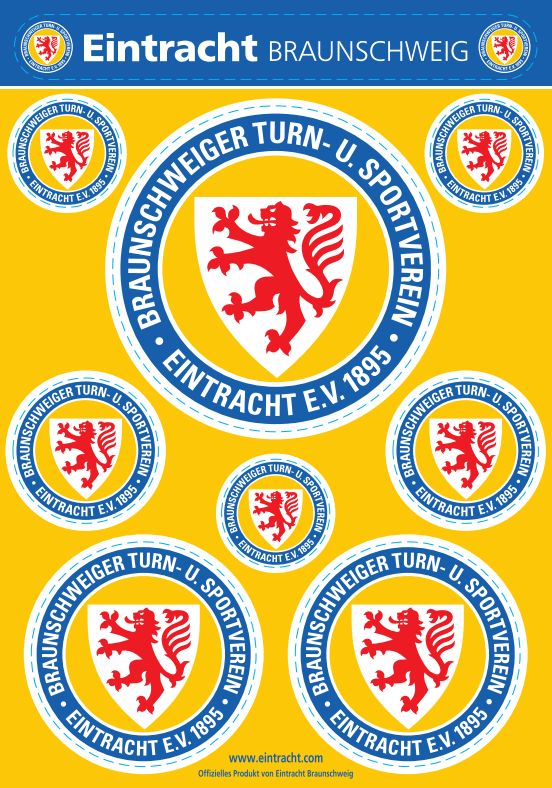 Eintracht Braunschweig A5 Aufkleber Set - Logo