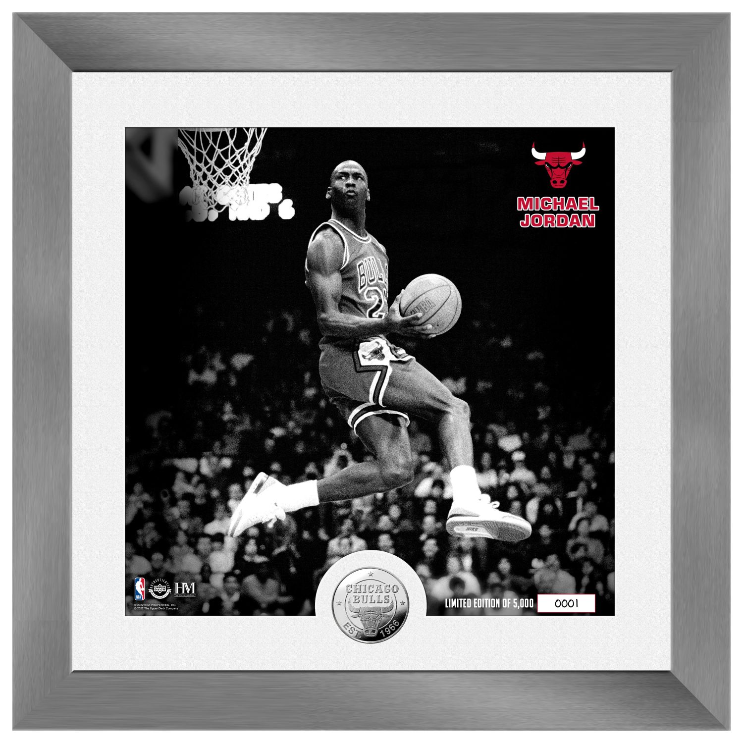 MJ B&W Reverse Dunk Silver Coin Court Photo Mint
