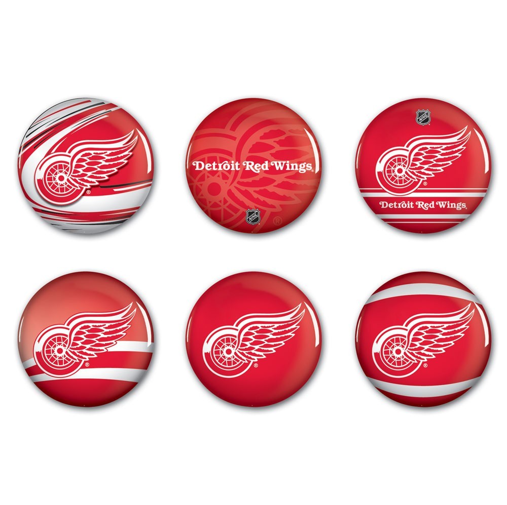 Detroit Red Wings Button 6er Pack
