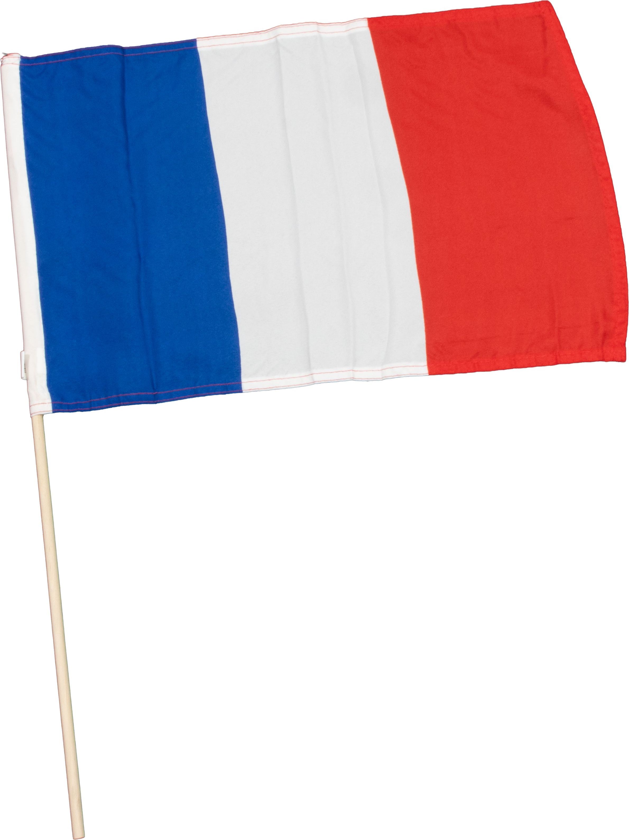 Frankreich-Fahne 30x45cm mit Holzstock