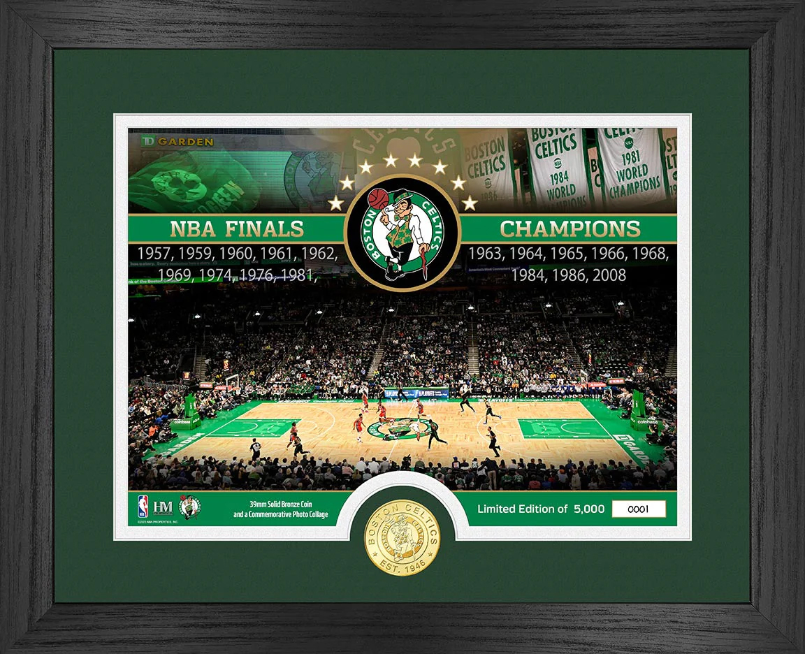 Boston Celtics Bronze Coin Court Photo Mint