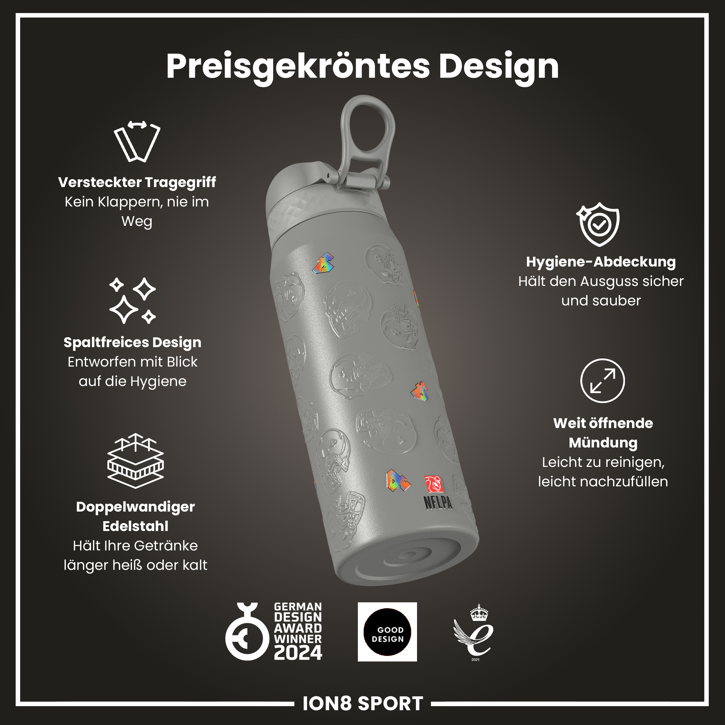 DK Metcalf Steel Water Bottle 750ml